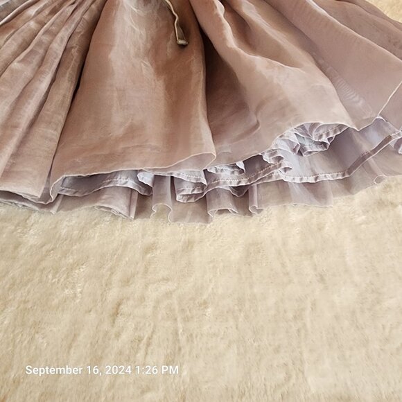 Angel &Rocket Embroidered Top Dress Full Lined Grey Skirt Size 3 Girls Buttons - Picture 8 of 12